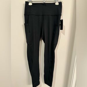 SEEMLY High‎ Waisted Black leggings Side Pockets With Tummy Control Size S